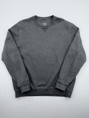 Vintage LL Bean Mens Large Blank Crewneck Sweatshirt Heather Gray